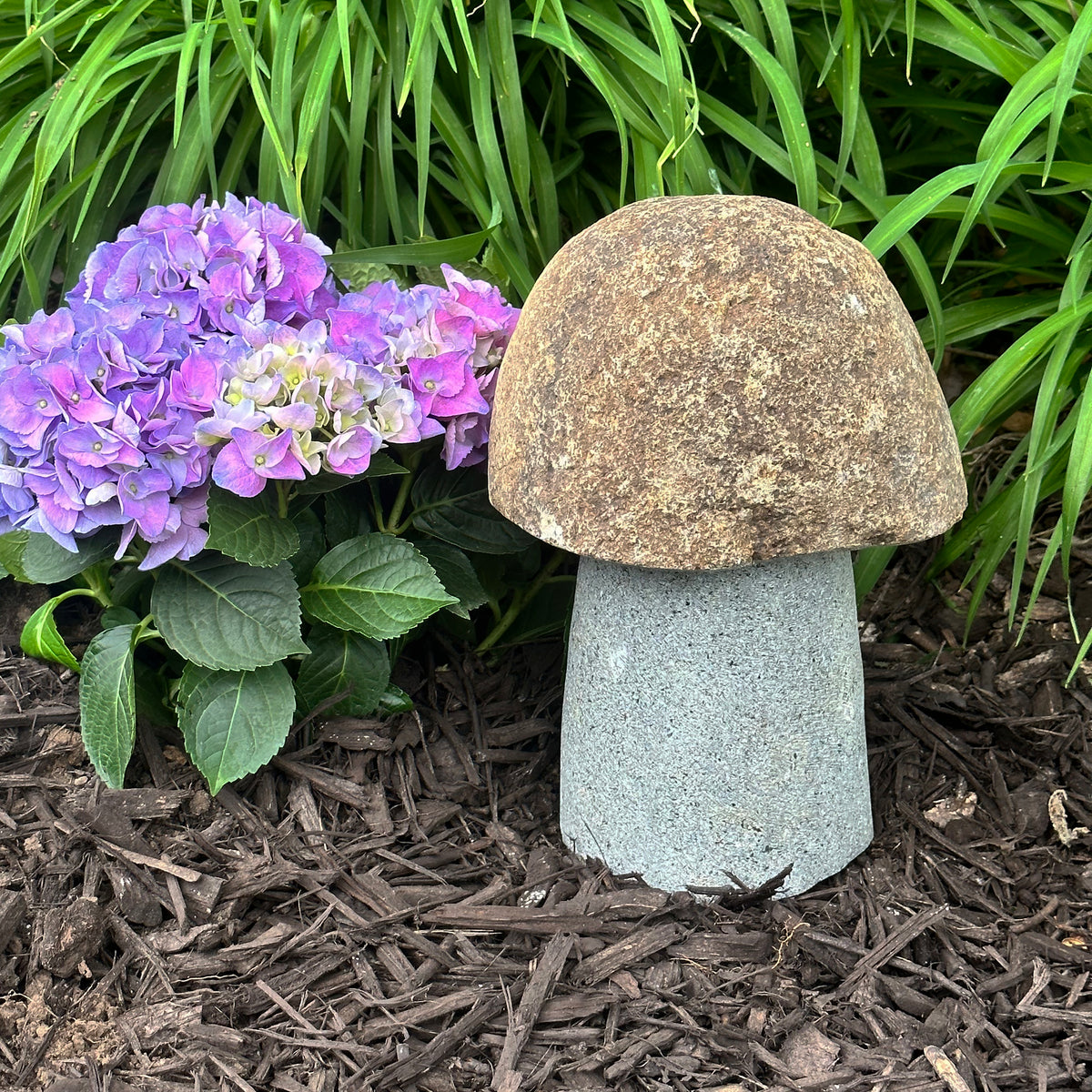 12&quot;H Granite Boulder Mushroom