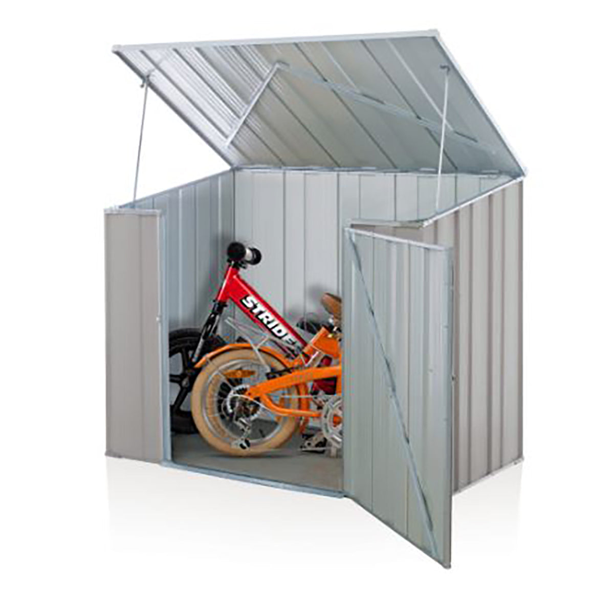 Large Silver Metal Storage Shed for Garden and Backyard