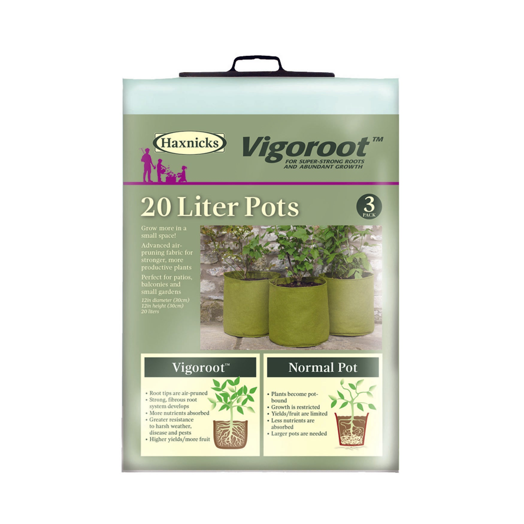 3 litre plant pot dimensions 5.3 Gallon Vigoroot Pots 3pk | Containers – Garden Your Way