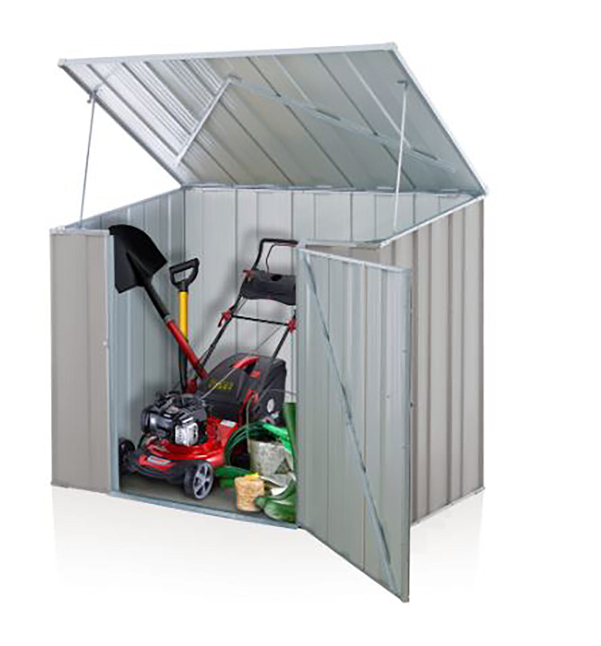Large Silver Metal Storage Shed for Garden and Backyard