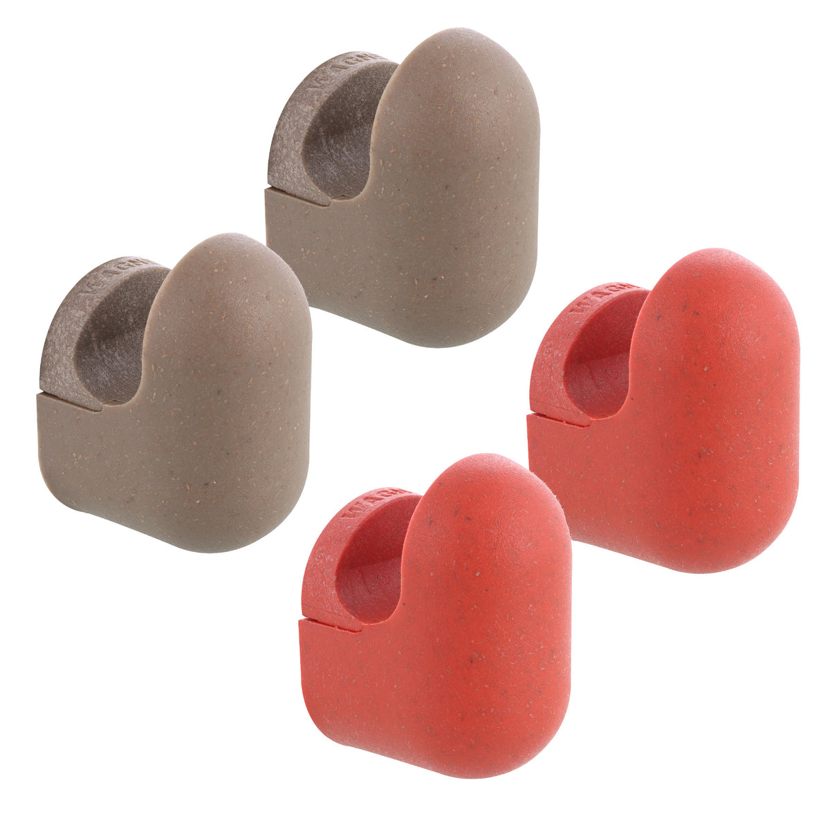 Small Taupe/Red Pill Design Wall Hooks  4 pcs.
