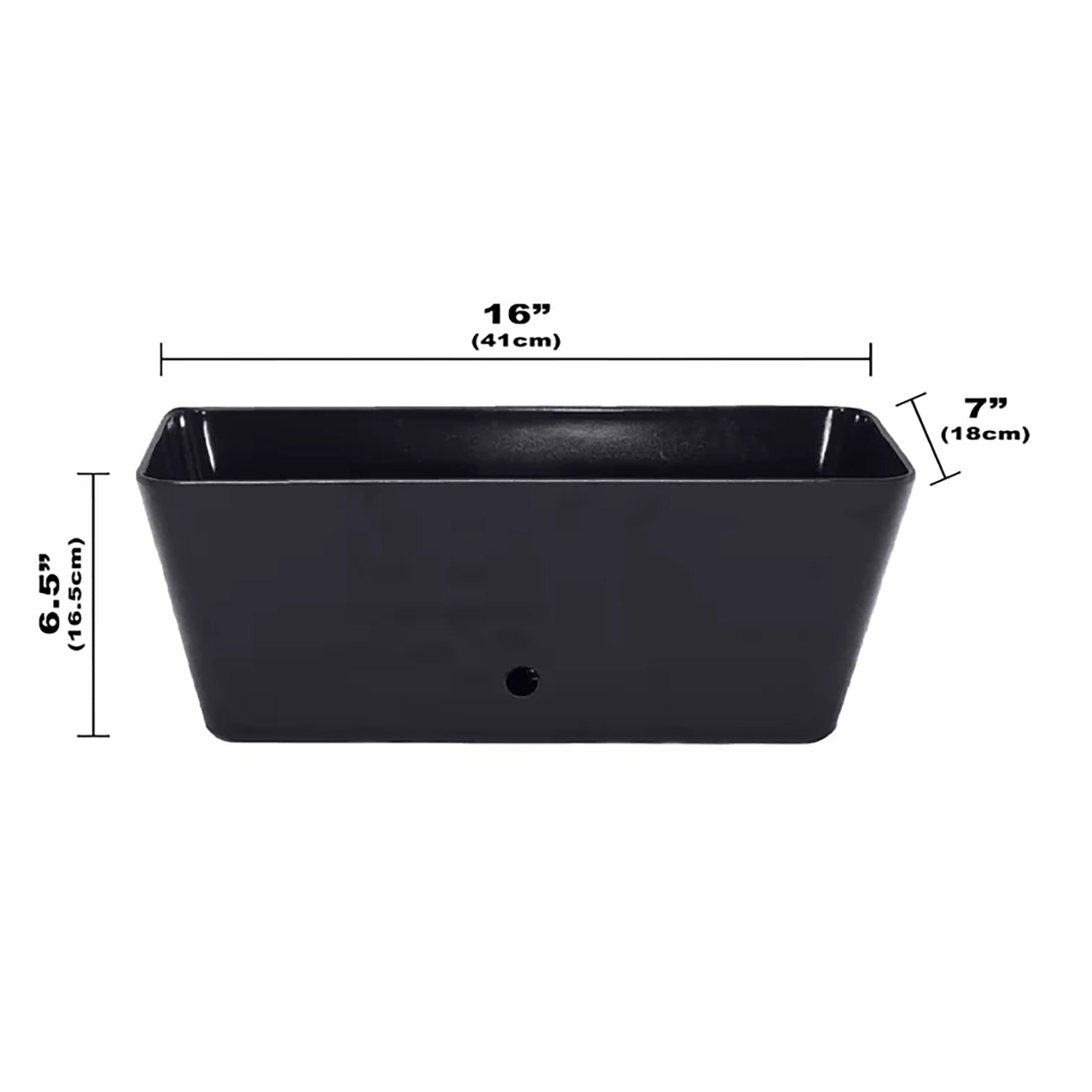 black rectangular planter indoor Bamboo Blooms 5-16003 16in. Black Rectangular Self-Watering Bamboo Planter