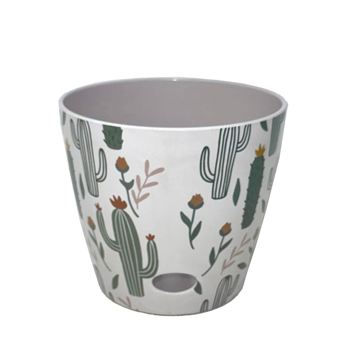 7&quot; Cactus Round Self-Watering Bamboo Pot