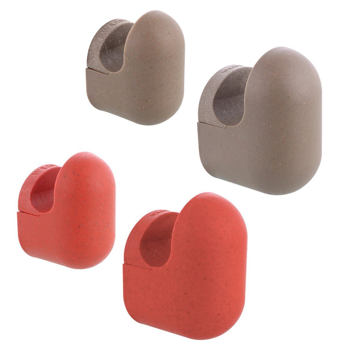 Taupe/Red Pill Design Wall Hooks  4 pcs.