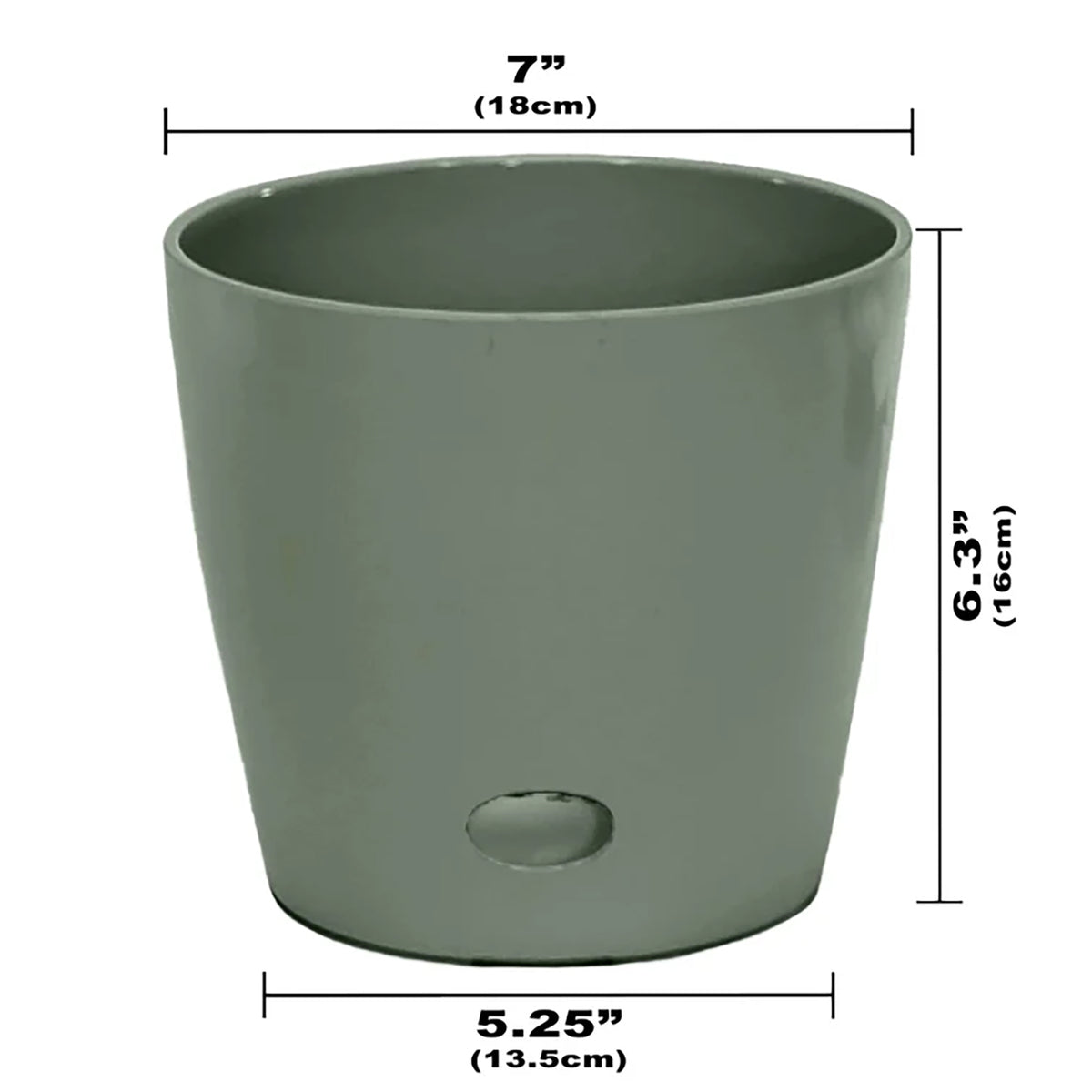 7&quot; Sage Green Round  Self-Watering Bamboo Pot