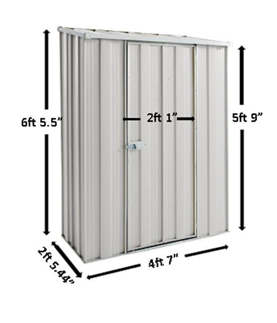 Small Silver Metal Storage Shed for Garden and Backyard