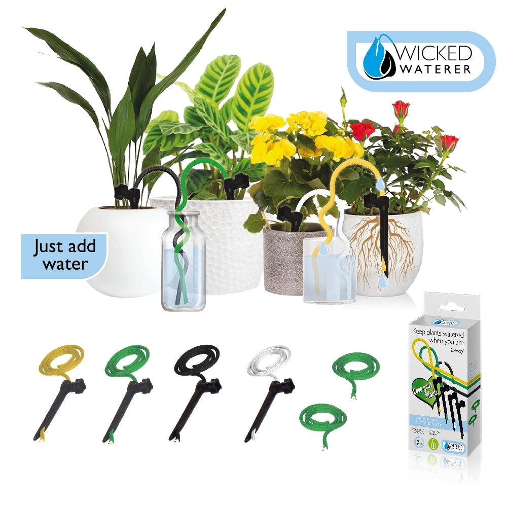 indoor plant watering kit Wicked Waterer Watering System Kit 4-Spikes w/19" Wicks