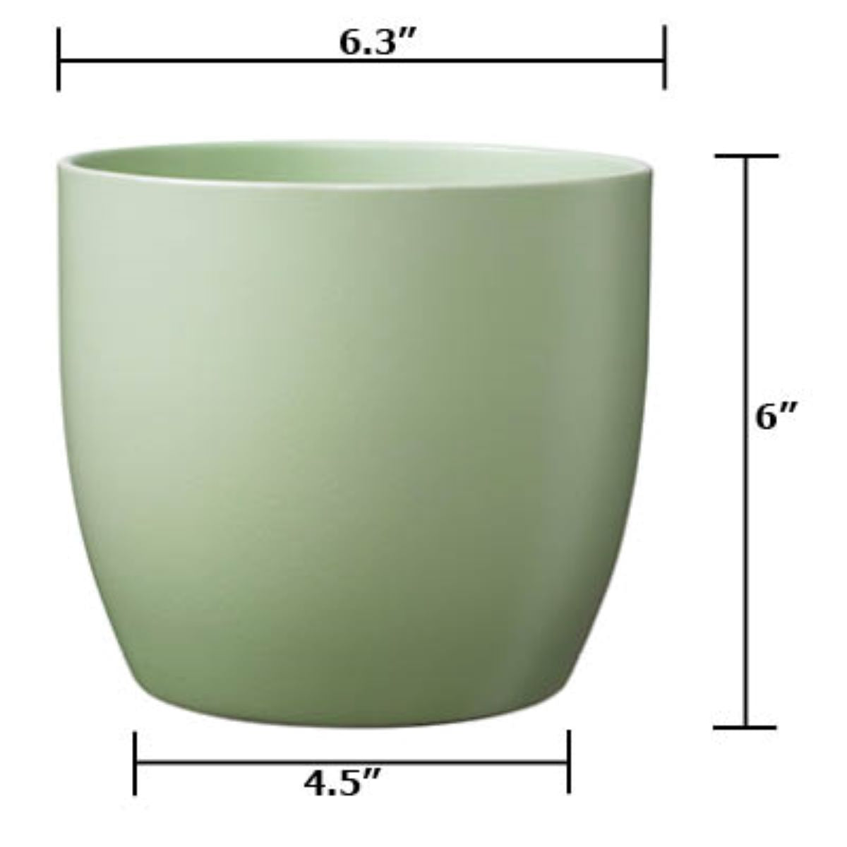 matte planter pot Tierra Garden 6.3" Matte Linden Green Ceramic Basel Fashion Indoor Pot