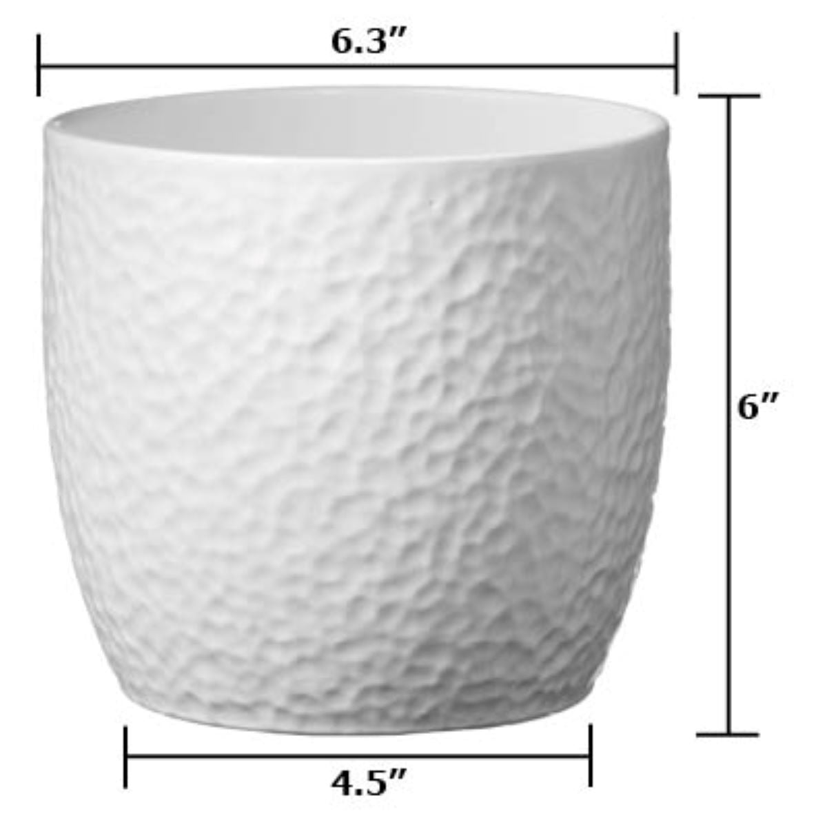 elegant indoor plant pots Tierra Garden 6.3" White Ceramic Boston Indoor Pot