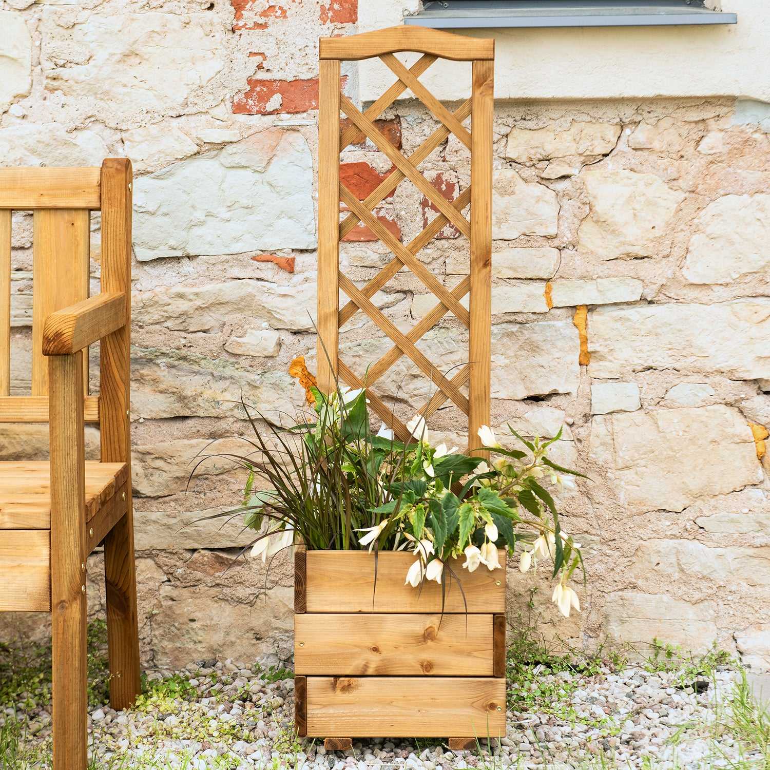wood flower trellis Tierra Garden Small 12.6"x12.6"x52.8" Planter Box