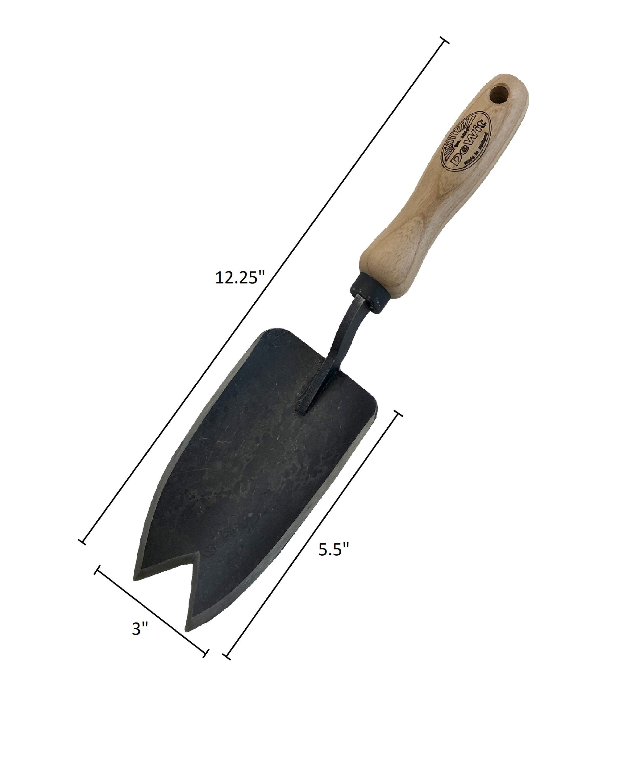 sharp garden trowel DeWit Large 2 Point Trowel, Head: 5.5"L x 3"W Total: 12.25"L 0.5lbs
