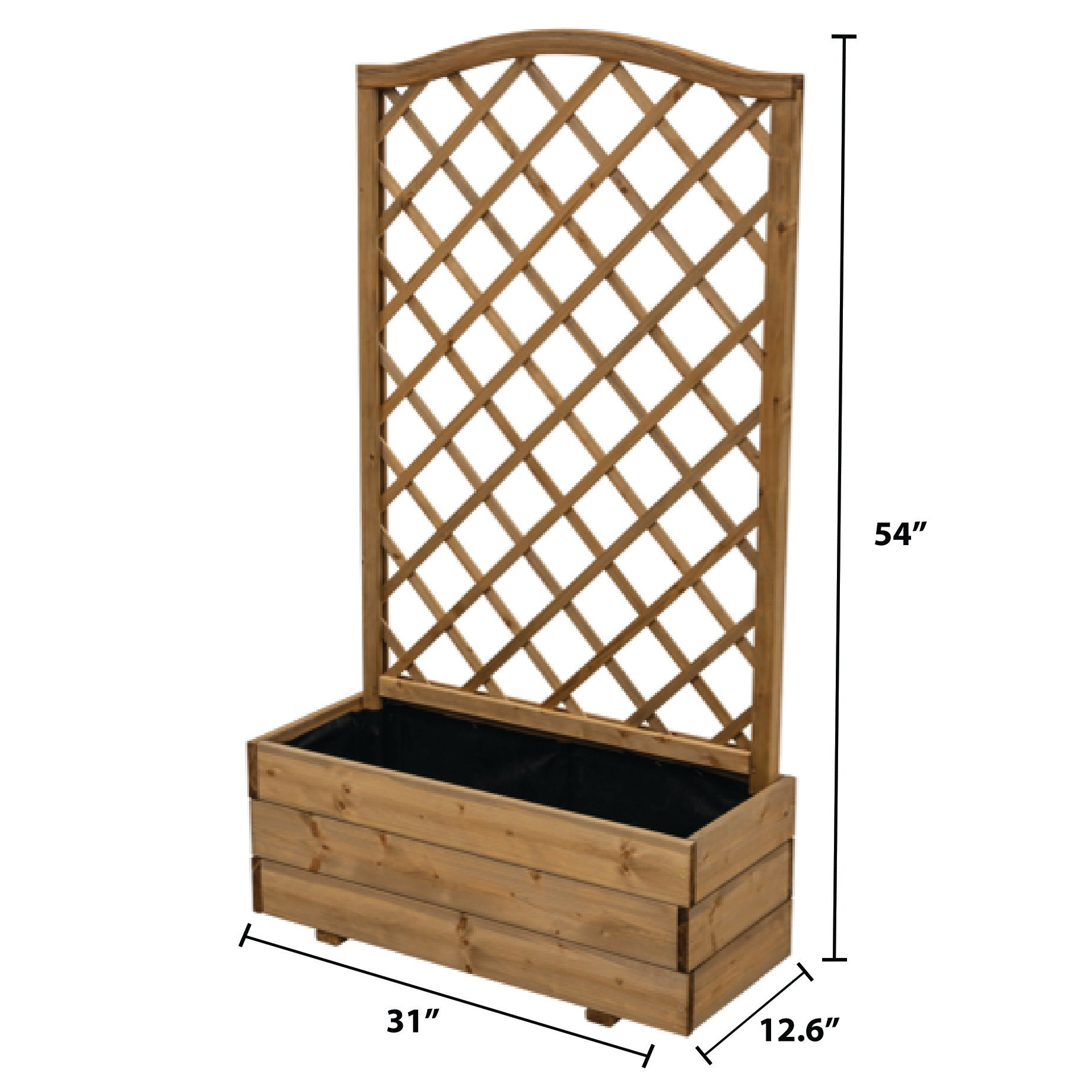 where to buy wooden trellis Wooden Flower Box with Scalloped Trellis, 31"L x 12.6"W x 54"H