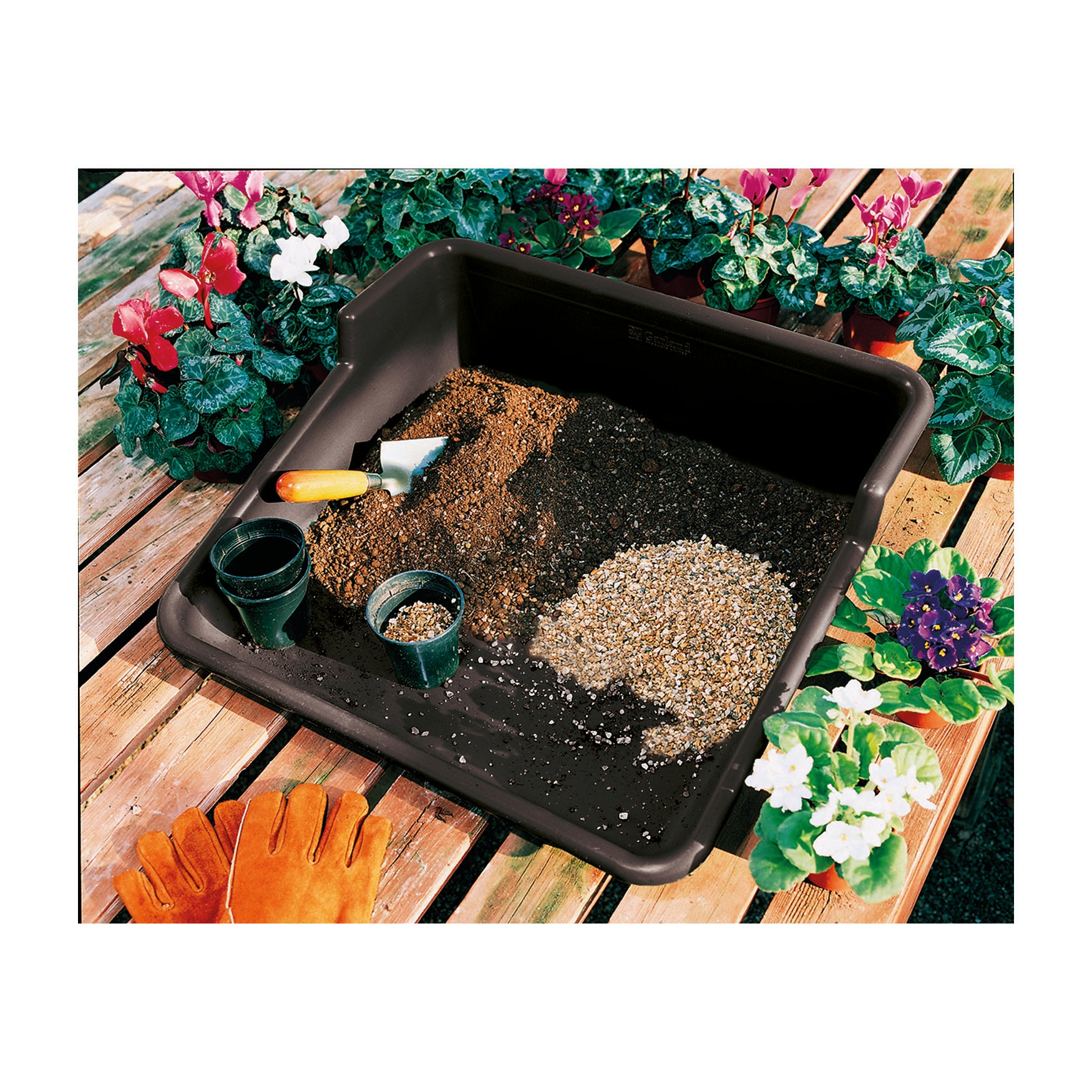 plastic tray for plants Tierra Garden GP48B Tidy Potting Tray, Black