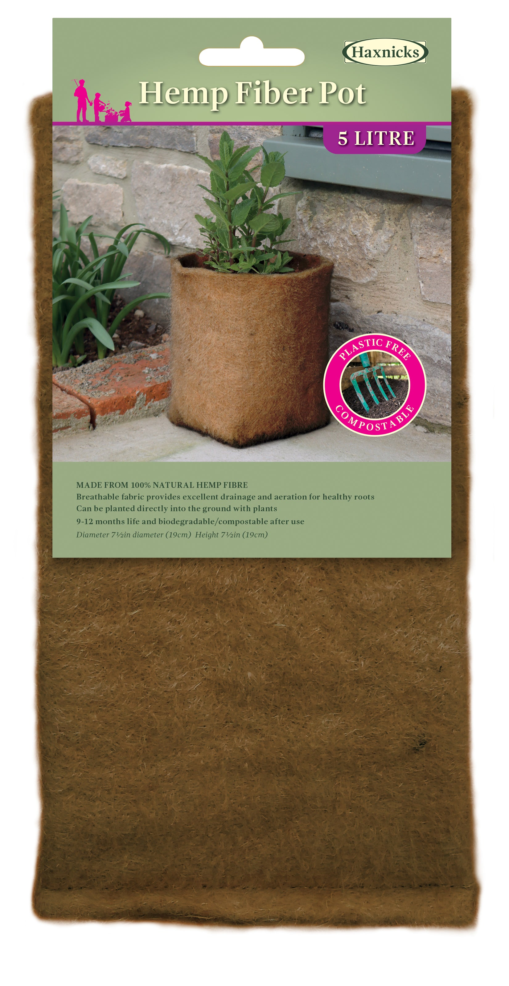 fibre plant pots near me Natural Hemp Fibre Pot 5 Liter