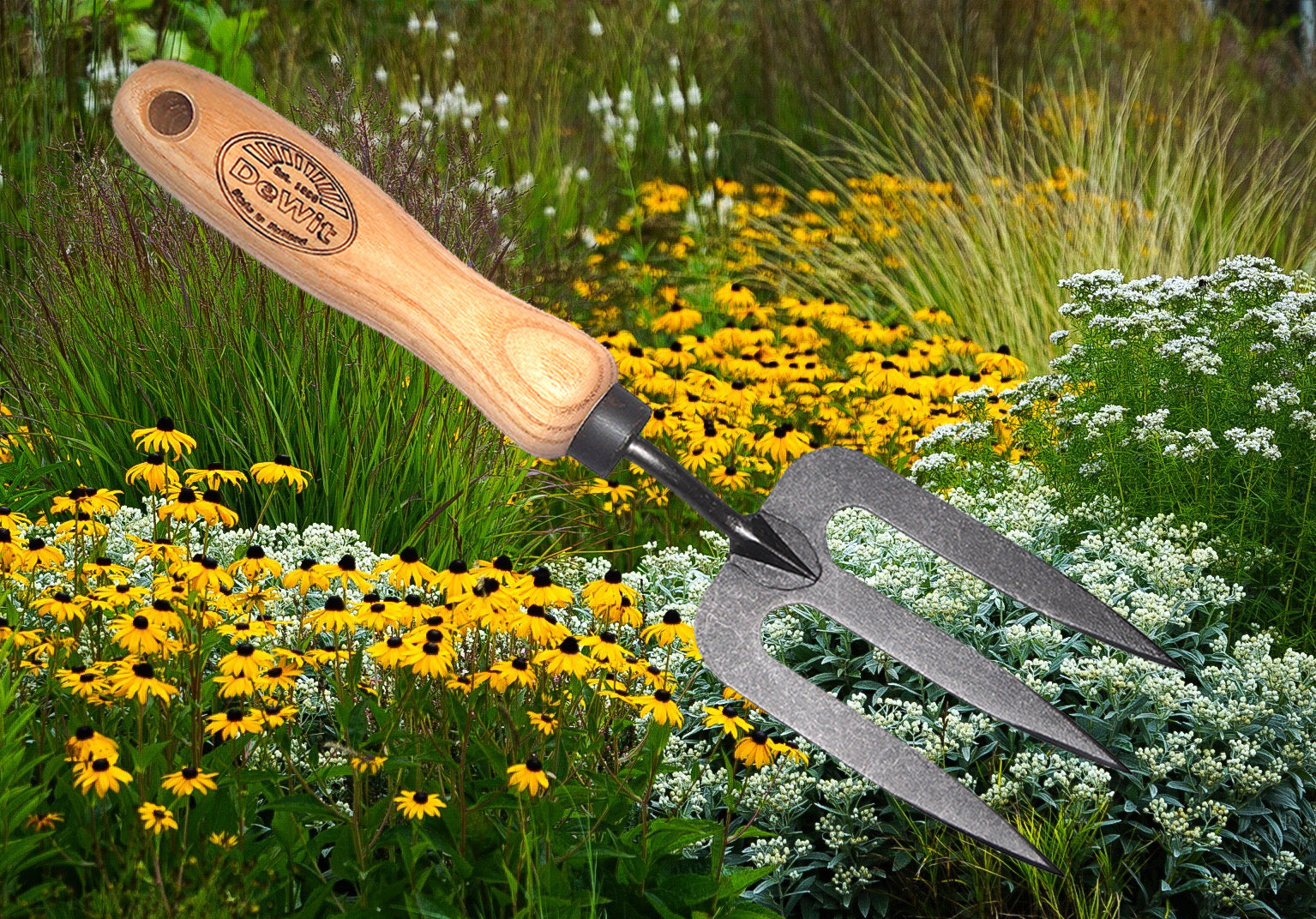 long handled garden trowel and fork DeWit Forged Hand Fork