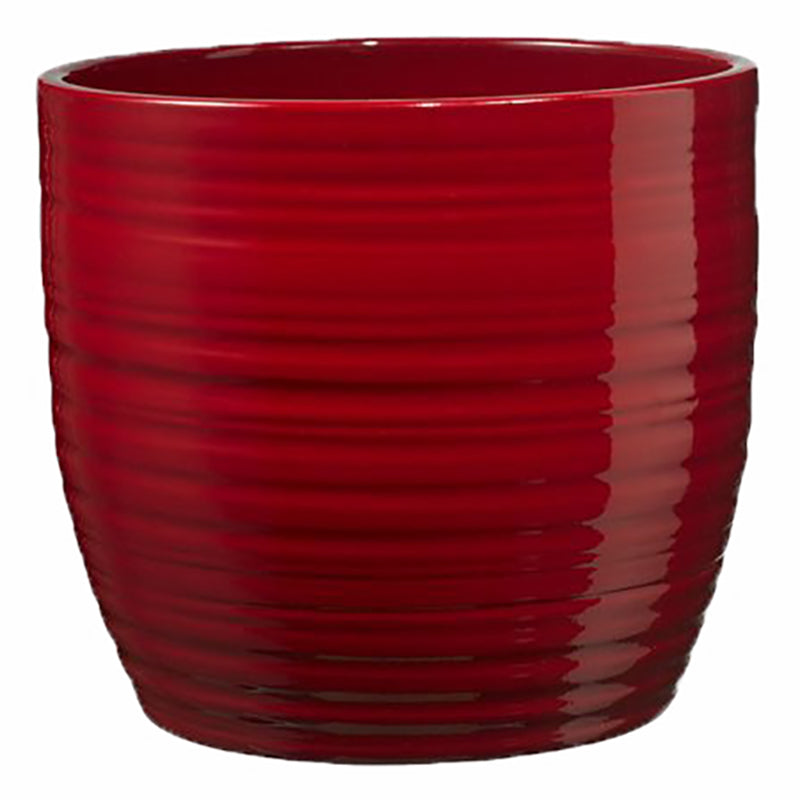 ceramic red planter pot Tierra Garden 6.3" Red Ceramic Bergamo Indoor Pot