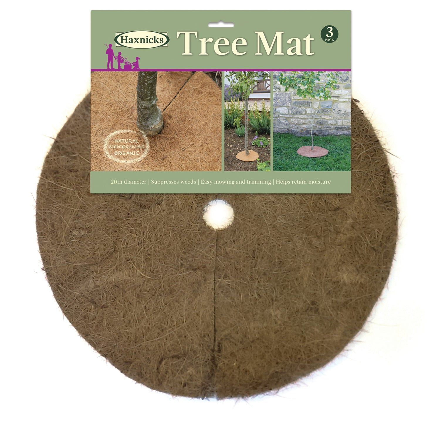 rubber mats around trees 20" Round Coco Tree Mat 3 pk