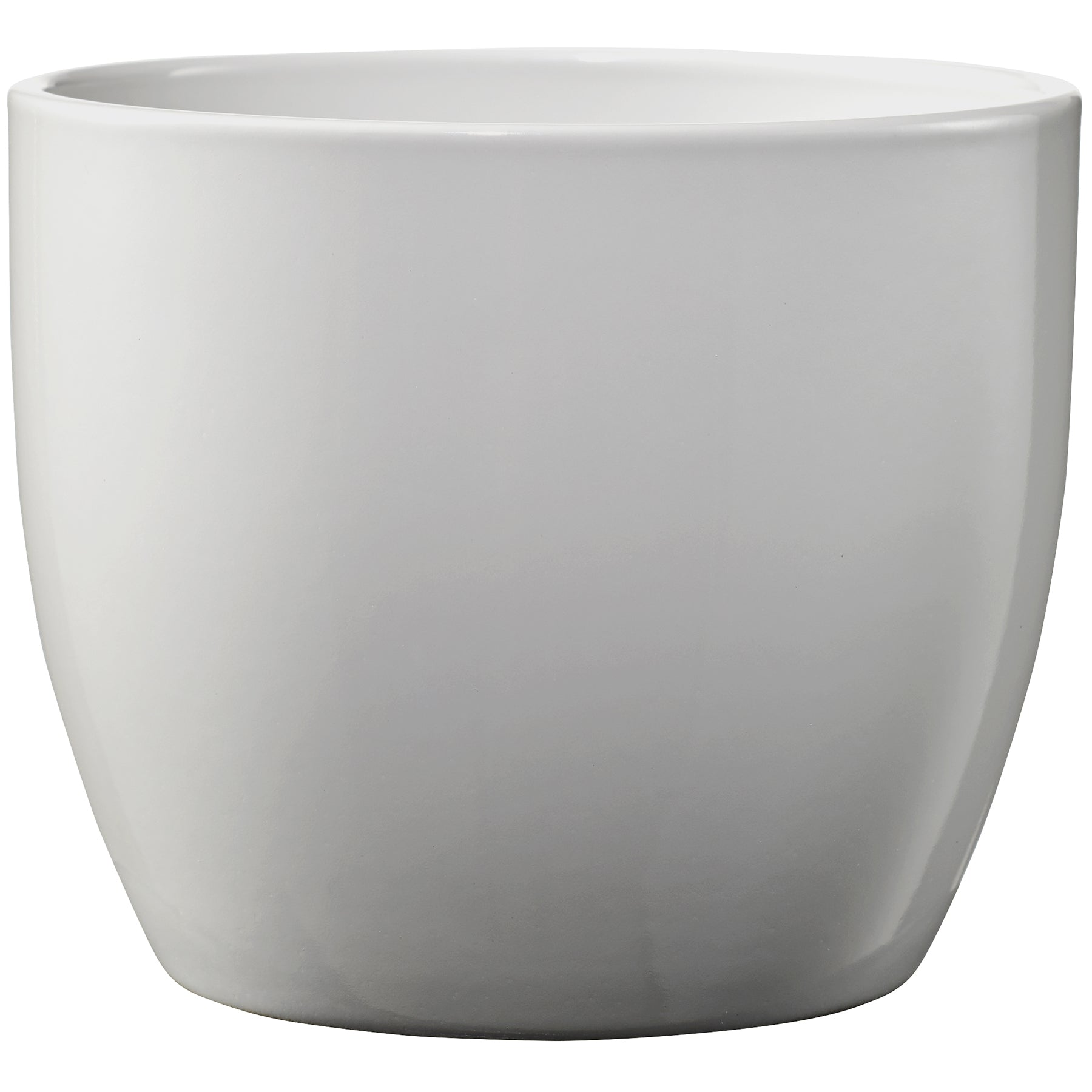 porcelain indoor plant pots 3" Dia Shiny Light Gray Ceramic Basel Elegance Indoor Pot