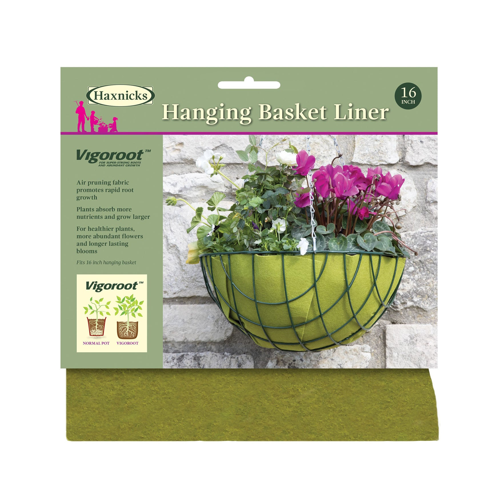 16 inch hanging planter 16" Vigoroot Hanging Basket Liner
