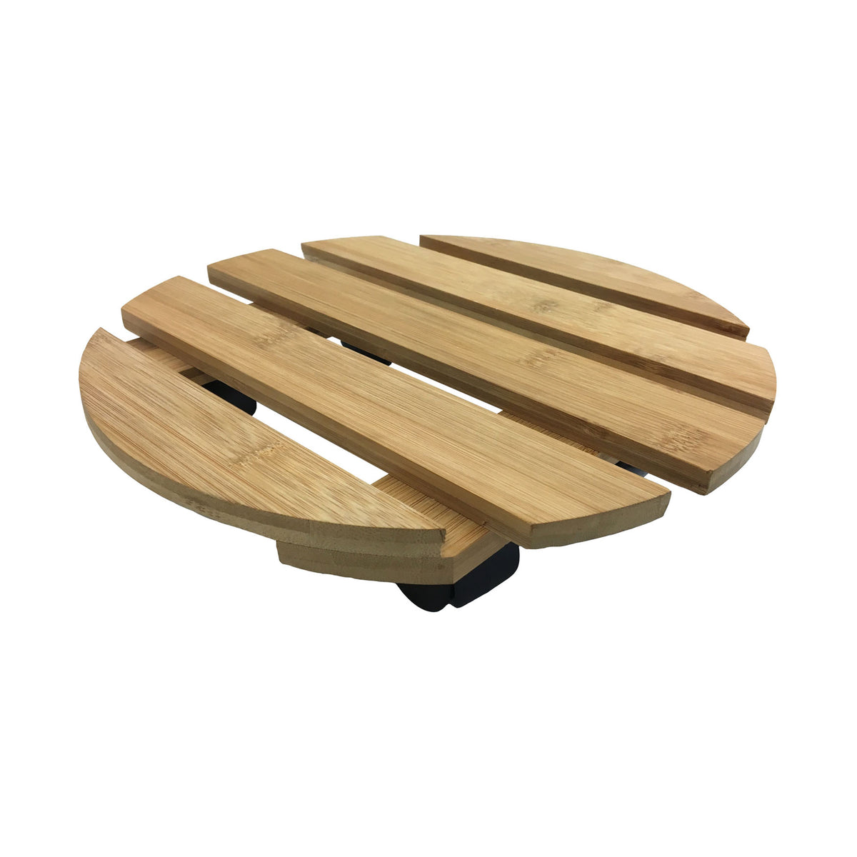 11.4&quot; Round Bamboo Plant Caddy