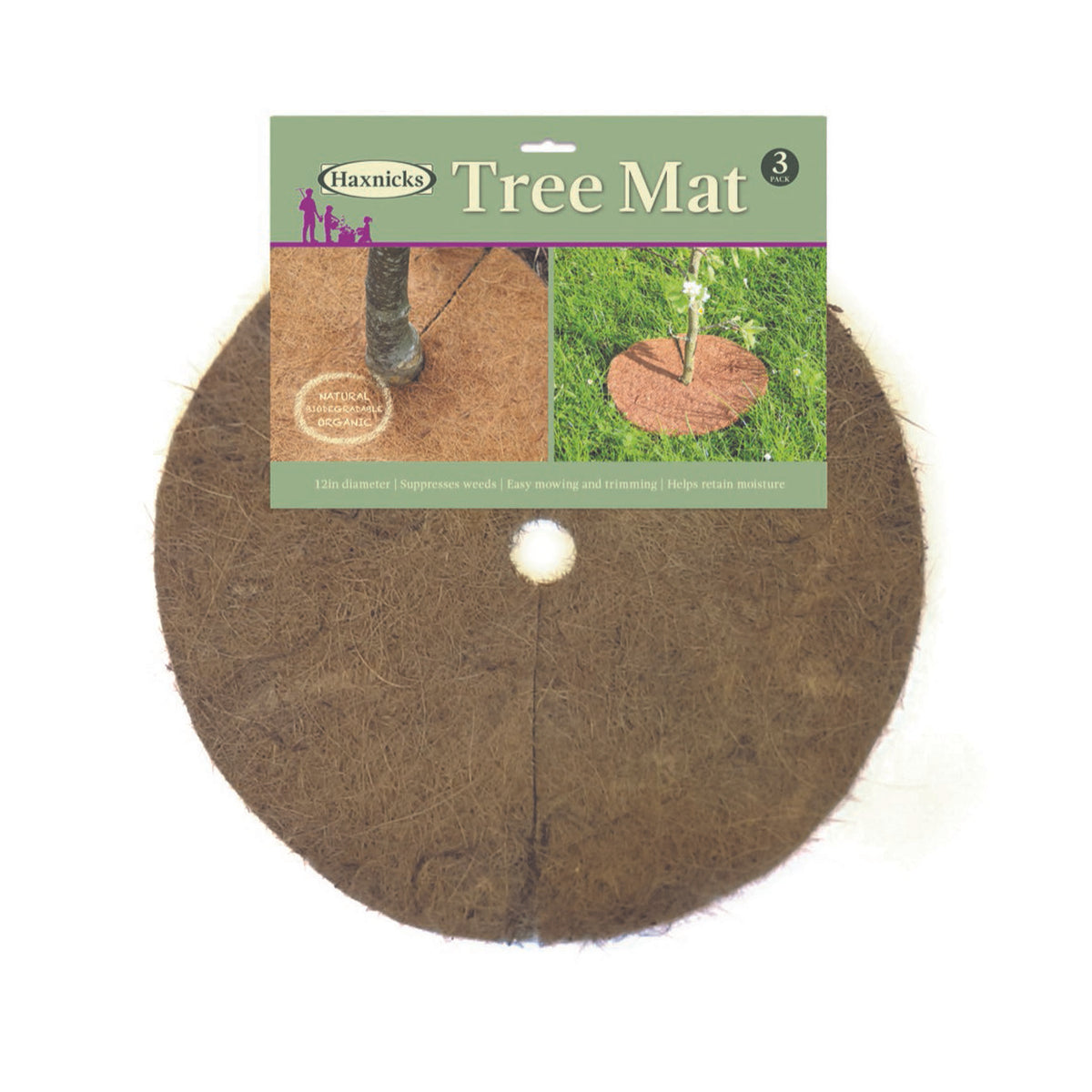 12&quot; Round Coco Tree Mat 3pk