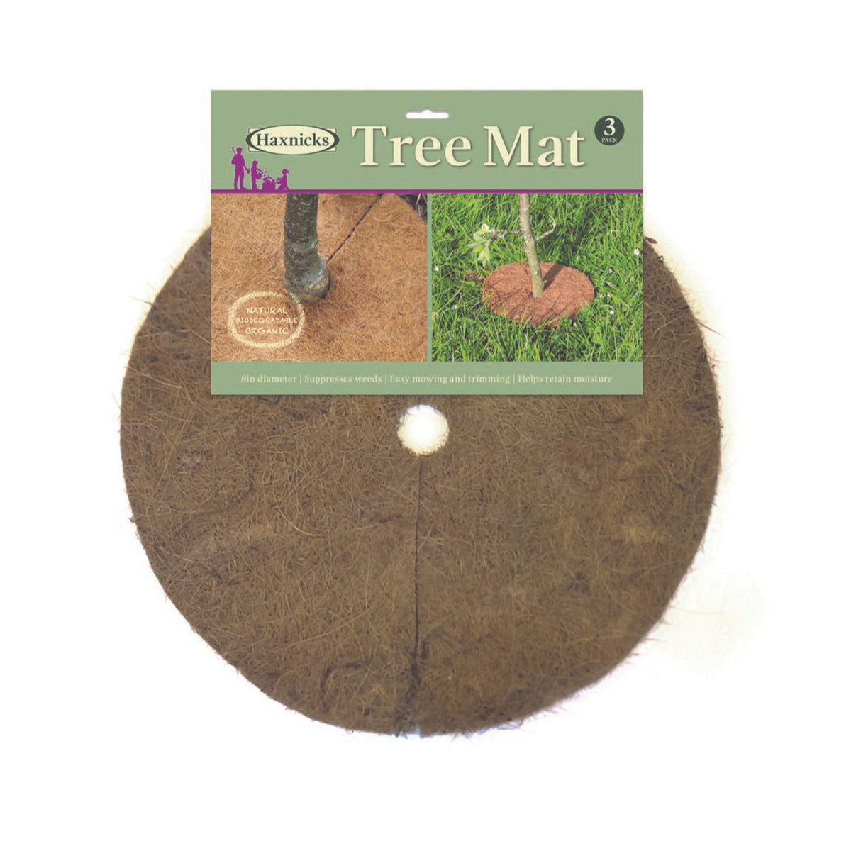 8&quot; Round Coco Tree Mat 3pk
