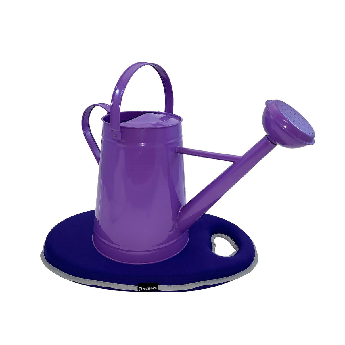 2.1 gal Violet Metal Watering Can/Memory Foam Kneel Cushion