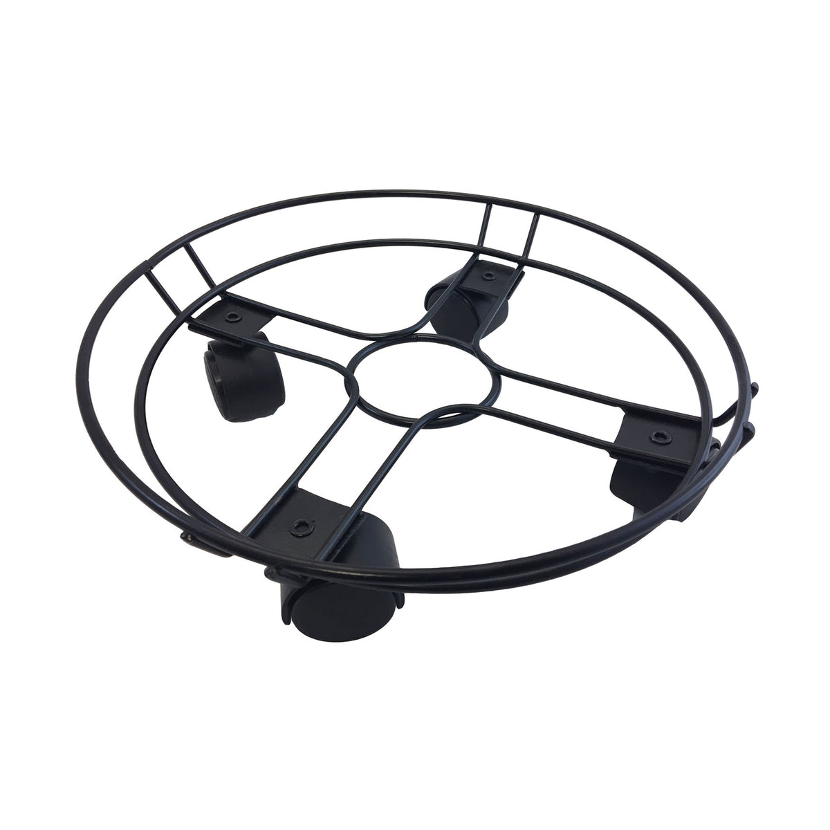 11.8&quot; Black Round Wire Plant Caddy