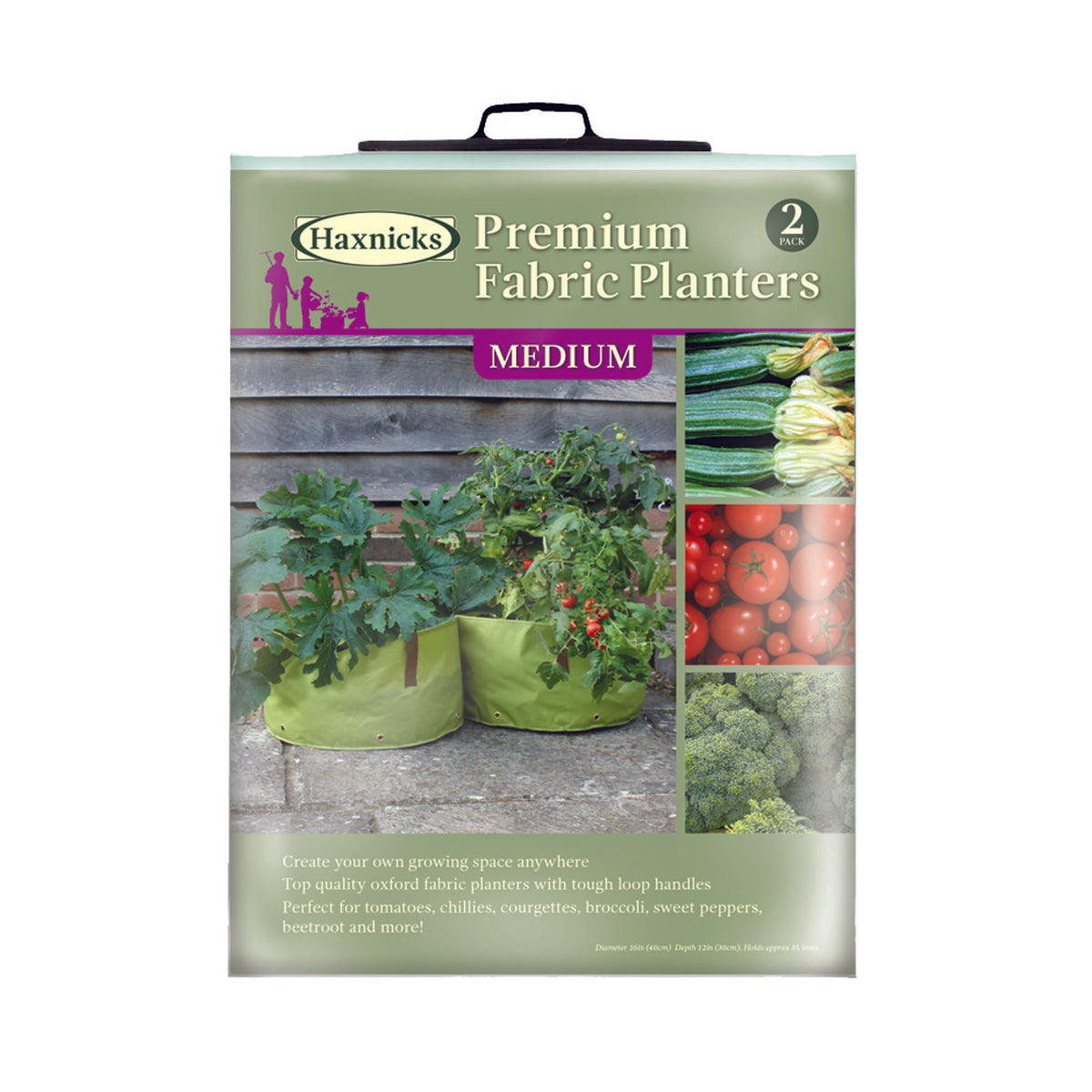 Medium Premium Fabric Planters  2pk